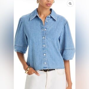 Frame Lantern Sleeve Blouse